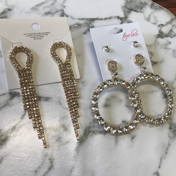 ‼️ Diamond Rhinestone Drop Earring - Picture 2 of 5